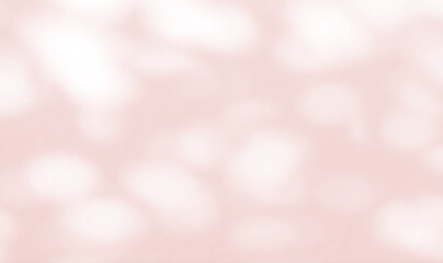 Pink soft light wall with shadow of leaves bokeh heart shape overlay effect. Love, Romance, Wedding, Anniversary, celebration surface concept. Autumn Summer Winter backdrop. Minimal interior design.