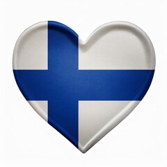 Obraz premium フィンランドの国旗のハート(Heart of Finland flag on white.) 