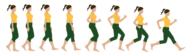 Flat 2D Fitness Girl Icon for Exercise Apps