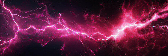 Pink Lightning on a Black Background	