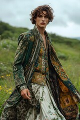 Man wearing irish traditional clothing