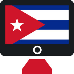 Cuba flag on monitor