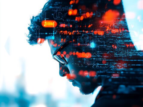 Team Analyzing Documents with Futuristic Data Projection - Free Stock ...