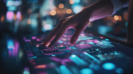 IT  information technology concept on touchscreen, computer systems