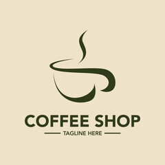 Coffee shop logo design illustration