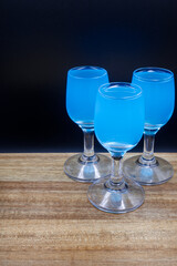 High-proof alcohol in a glass, bar, club.
