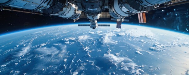 Space Station Mirroring Earth's Reflection, 4K hyperrealistic photo