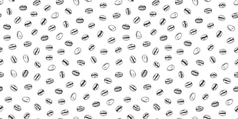 Coffee beans pattern background. coffee beans background. Coffee beans wallpaper. Coffee Beans Illustration for packaging.	
