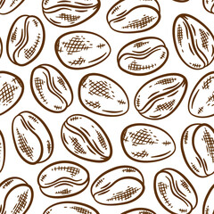 Coffee beans pattern background. coffee beans background. Coffee beans wallpaper. Coffee Beans Illustration for packaging.	
