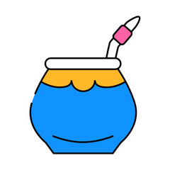 mate tea line icon vector. mate tea sign. isolated symbol illustration