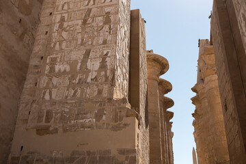 Architecture of ancient Egypt, Luxor. Places of rule of pharaohs, hieroglyphs