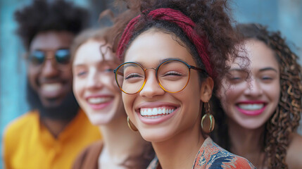 Fototapeta premium Cheerful multiethnic women posing togetherness for a memorable photo shoot