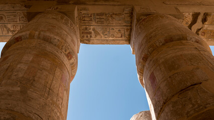 Architecture of ancient Egypt, Luxor. Places of rule of pharaohs, hieroglyphs
