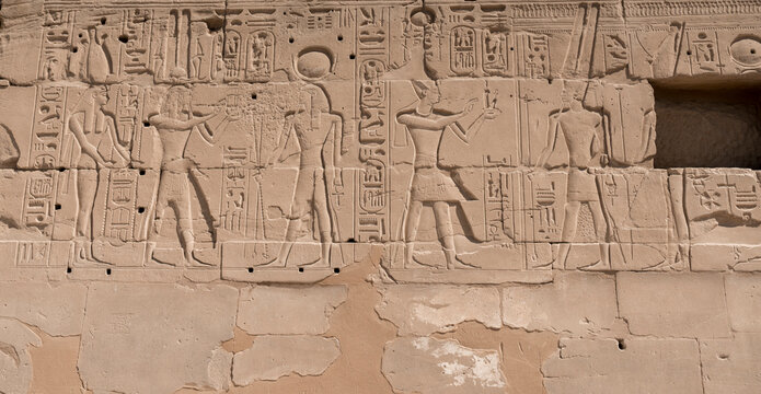 Architecture of ancient Egypt, Luxor. Places of rule of pharaohs, hieroglyphs