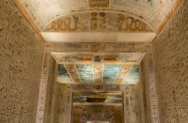 Architecture of ancient Egypt, Luxor. Places of rule of pharaohs, hieroglyphs