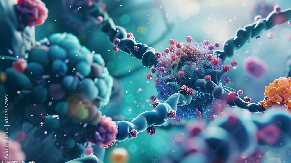 Canvas Prints microscopic view of a cell: exploring the intricate world of biology