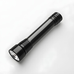 black flashlight isolated on white