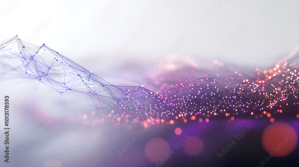 Wall mural abstract future network on white background. data and technology concept, network connection