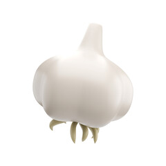 3d render icon white onion isolated on white