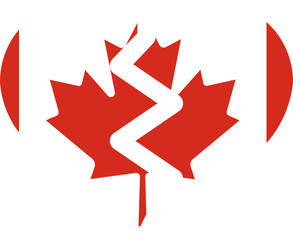 Broken Heart Icon of CANADA Flag