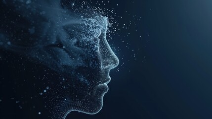 Obraz premium Digital Abstract Face Made of Particles
