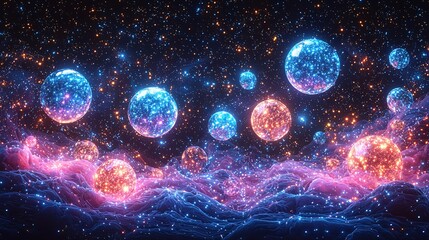 Magical Zodiac Symbols in Glowing Orbs