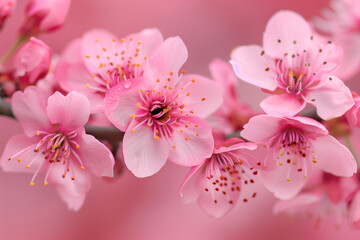 Fototapeta premium Close-Up of Beautiful Sakura Blossoms Background