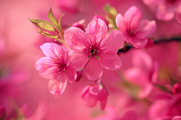 Fototapeta premium Close-Up of Beautiful Sakura Blossoms Background