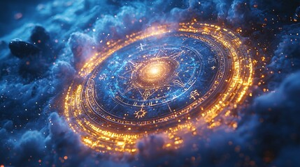Obraz premium Glowing Zodiac Signs in Mystical Light
