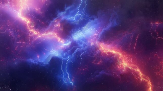 lightning and smoke abstract wallpaper. Virtual 4K video animation background with looping time lapse with very smooth graphics.