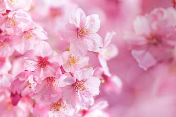 Close-Up of Beautiful Sakura Blossoms Background