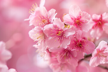 Fototapeta premium Close-Up of Beautiful Sakura Blossoms Background