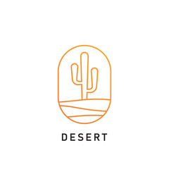 Minimalist abstract desert vector logo, linear desert logo, minimalist desert line logo.