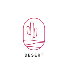 Minimalist abstract desert vector logo, linear desert logo, minimalist desert line logo.