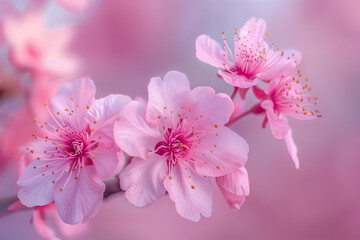 Fototapeta premium Close-Up of Beautiful Sakura Blossoms Background