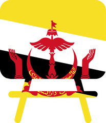 BRUNEI Flag On White Board