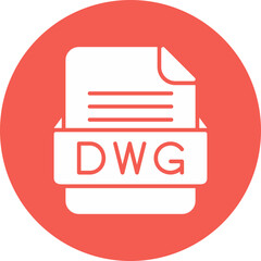 DWG File Format Vector Icon Design