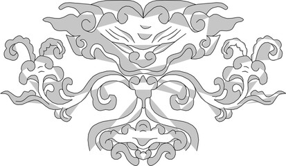 Vector sketch illustration silhouette design classic vintage ethnic background ornate carving ornament classic vintage ethnic traditional 