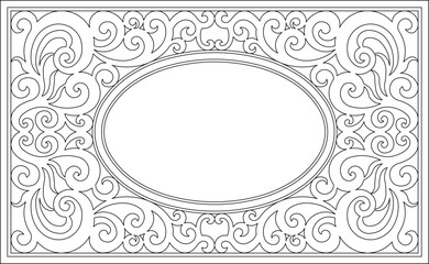 Vector sketch illustration silhouette design baground pattern frame floral classic vintage ethnic traditional 