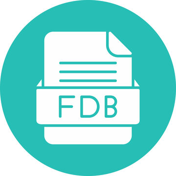 FDB File Format Vector Icon Design