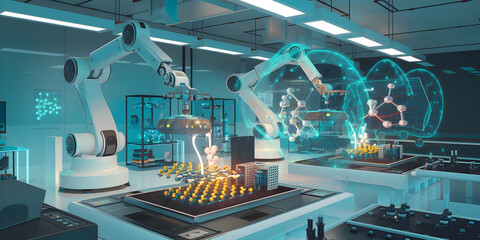 Futuristic High-Tech Laboratory for Advanced Research
