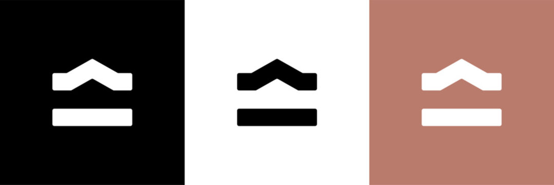 Simple minimalist house logo featuring clean lines and geometric shapes, perfect for modern architecture, real estate, or home-related businesses. Stylish, elegant, and contemporary design