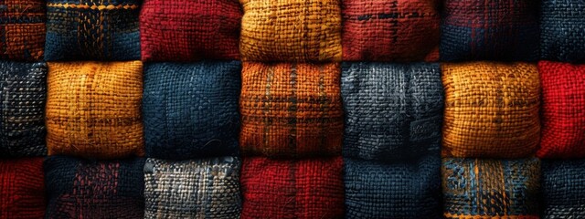 Contemporary Plaid Design Uniform Texture, vibrant colors, geometric shapes, versatile for various applications, ideal for textiles and wallpapers