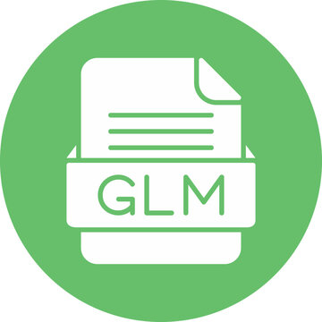 GLM File Format Vector Icon Design