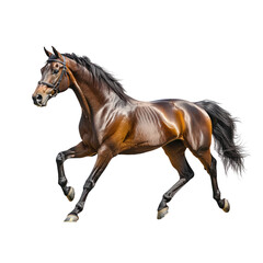 Fototapeta premium Powerful Running Horse Isolated on a Transparent Background