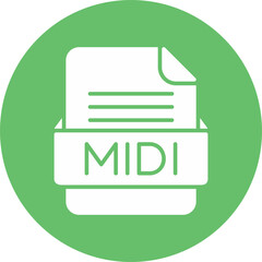 MIDI File Format Vector Icon Design