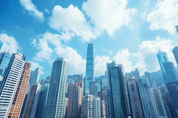 Skyscrapers Under Blue Sky and White Clouds