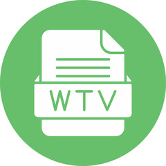 WTV File Format Vector Icon Design