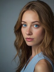 Naklejka premium an innocent woman with beautiful blue eyes