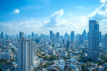 Skyscrapers Under Blue Sky and White Clouds